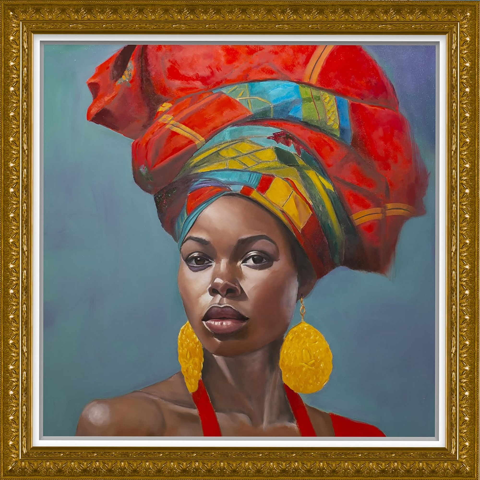 African Queen in Reds & Gold