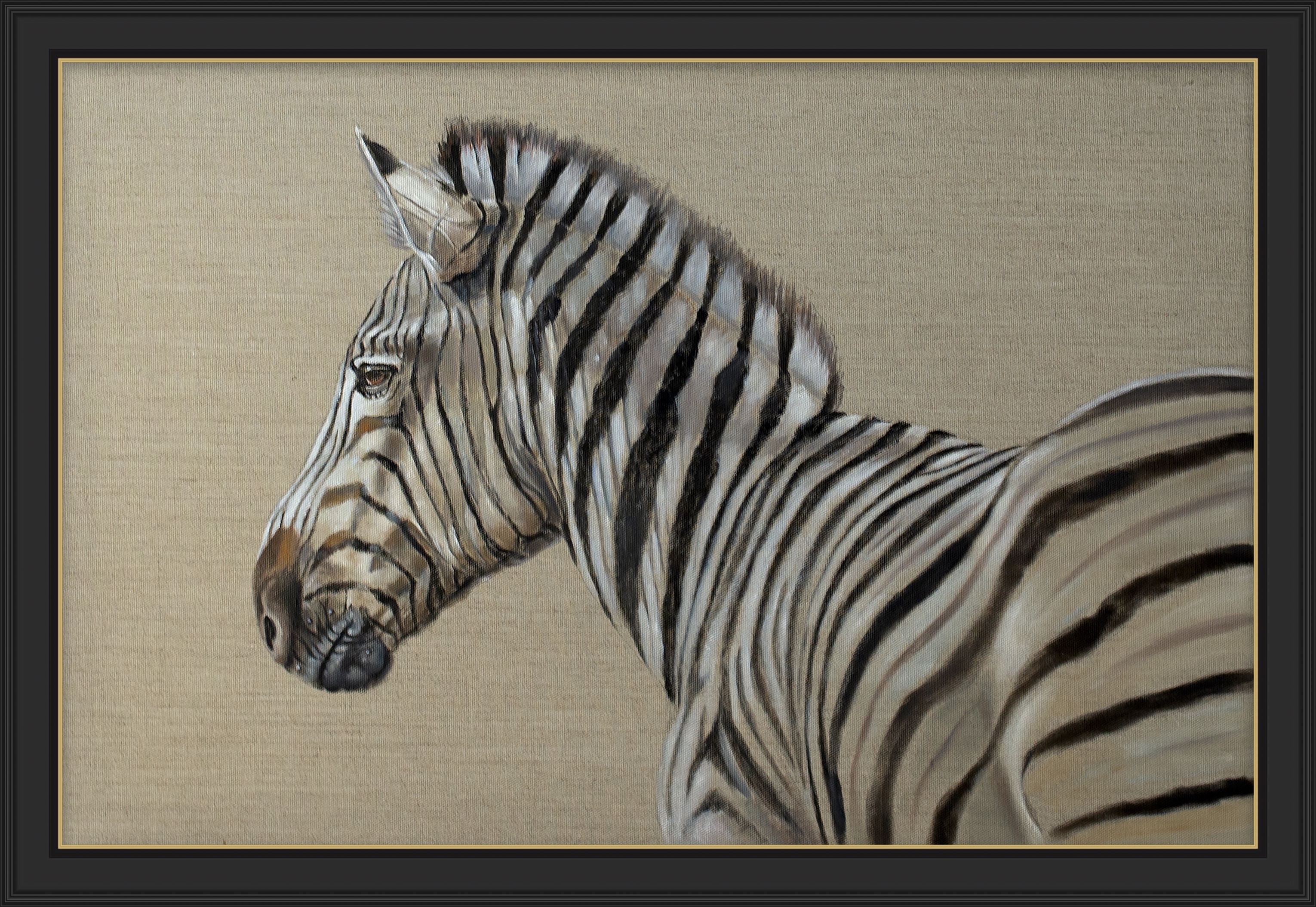 Zebra on Linen