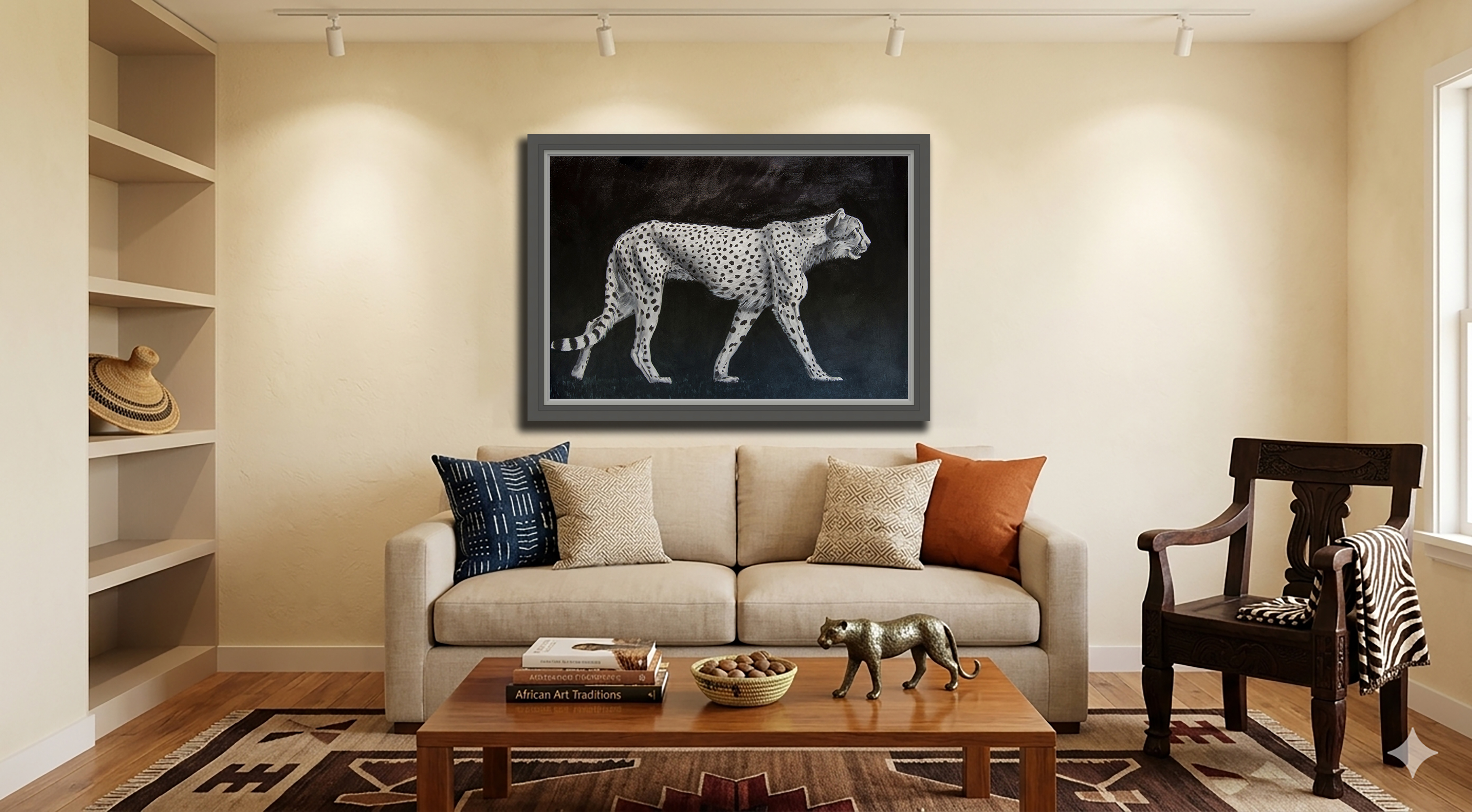 Cheetah On Black shown in place