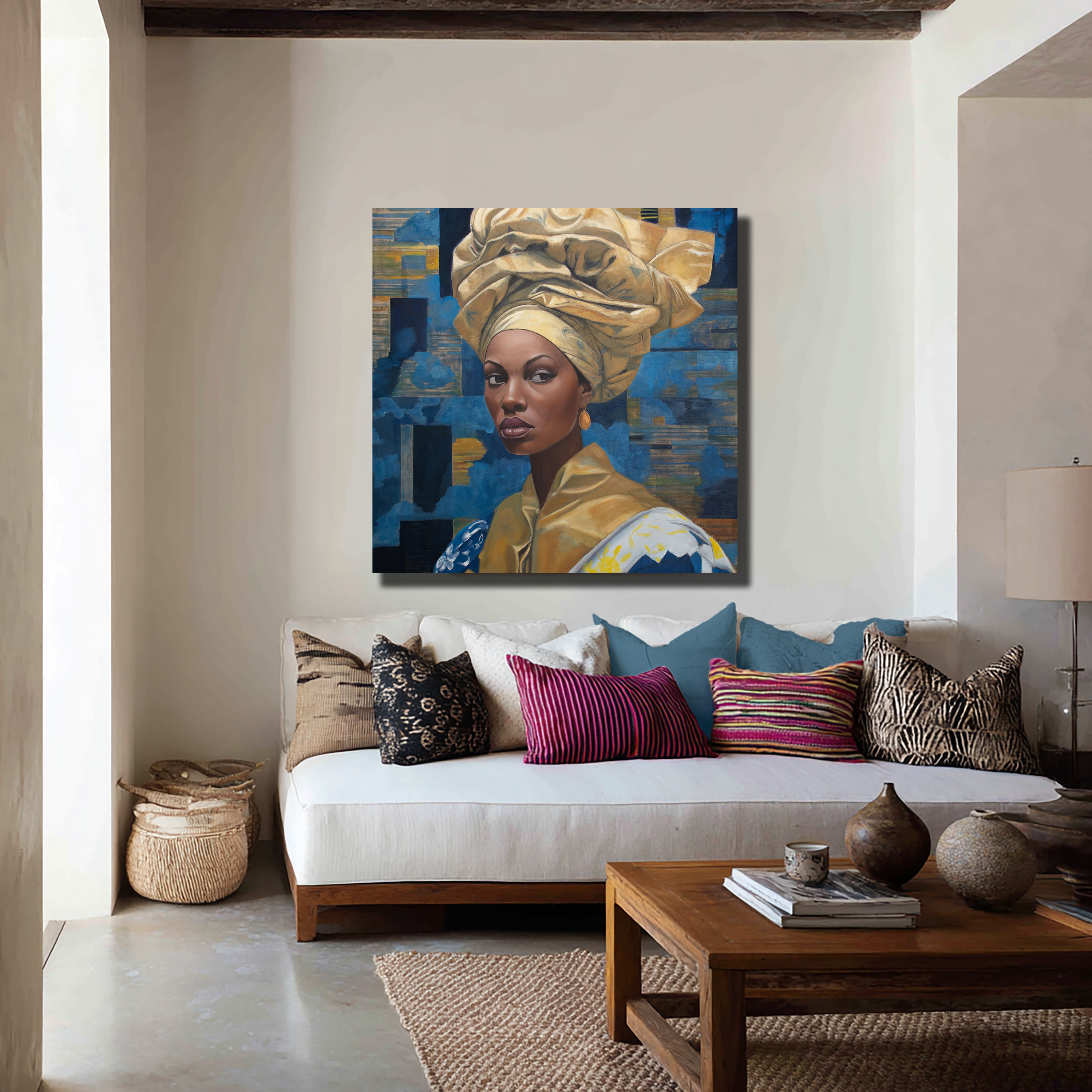 Queen in Blue and Golds shown in place