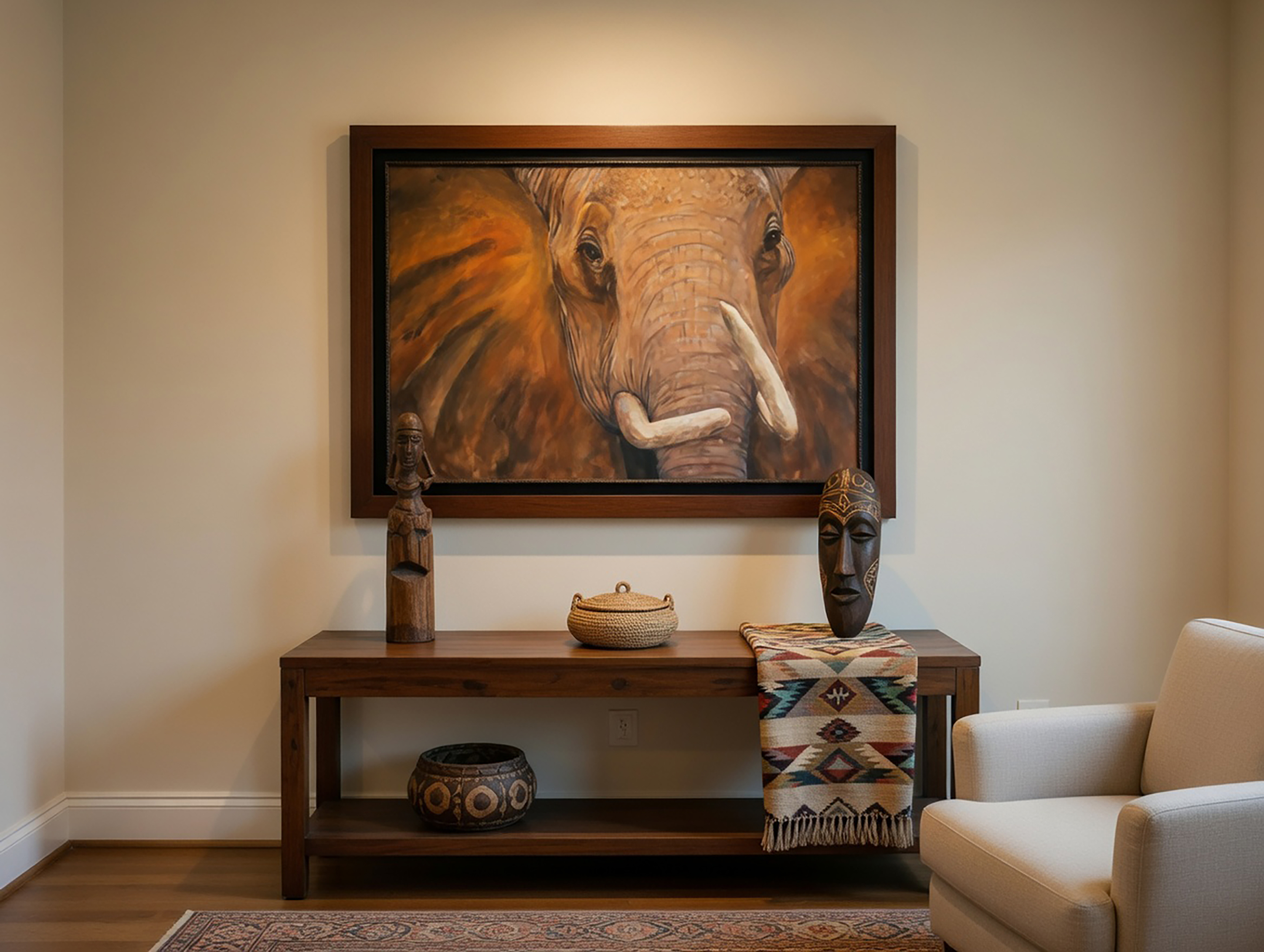 Tusker shown in place